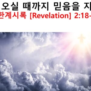 11/15/24 “주님 오실 때까지 믿음을 지키라” 요한계시록 2:18-29