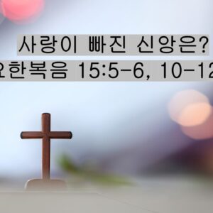 9/20/25 “사랑이 빠진 신앙은?” 요한복음 15:5-6, 10-12