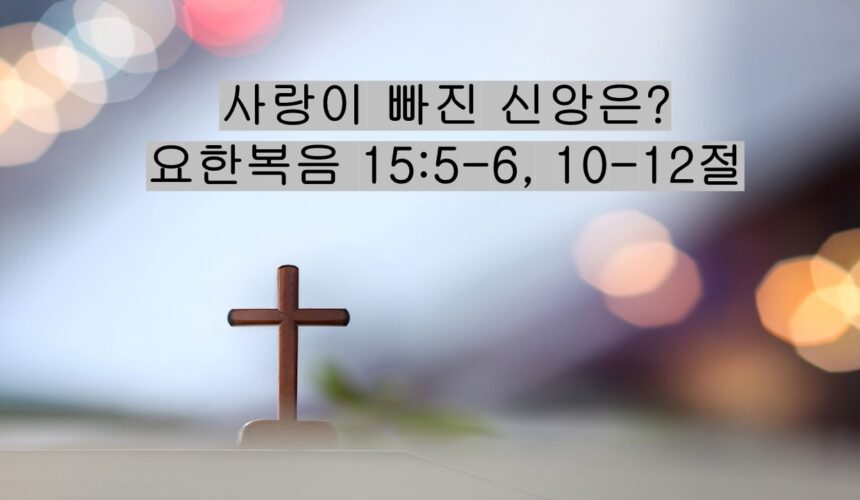 9/20/25 “사랑이 빠진 신앙은?” 요한복음 15:5-6, 10-12
