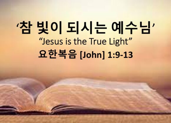 11/02/25 “참 빛이 되시는 예수님” 요한복음 1장 9-13절