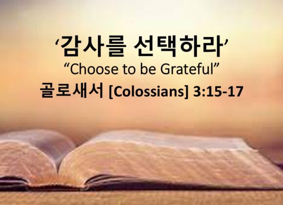 11/23/25 “감사를 선택하라” 골로새서 3:15-17 추수감사주일연합예배