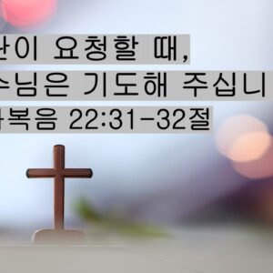 1/10/26 “사탄이 요청할 때, 예수님은 기도해 주십니다” 누가복음 22:31-32절