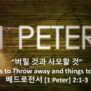 1/23/26 “내가 버릴 것과 사모할 것” 벧전 2:1-3