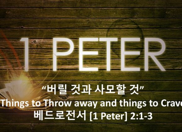 1/23/26 “내가 버릴 것과 사모할 것” 벧전 2:1-3