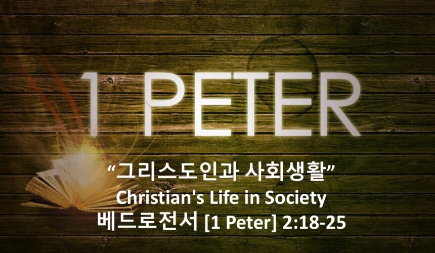 3-13-26 “그리스도인과 사회생활”  베드로전서 2장 18-25절