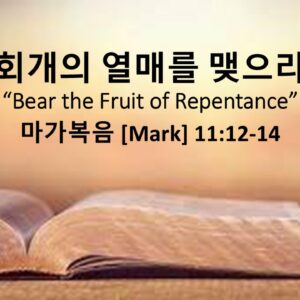 3/22/26 “회개의 열매를 맺으라” 마가복음 11장 12-14절