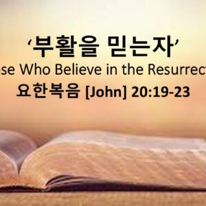 4/05/26 “부활을 믿는자” 요한복음 20:19-23