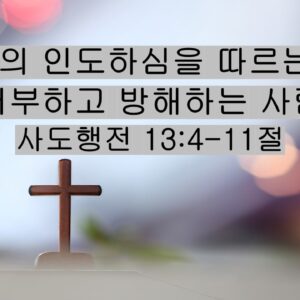 4-18-26 “성령님의 인도하심을 따르는 사람,  거부하고 방해하는 사람” 사도행전 13:4-11절