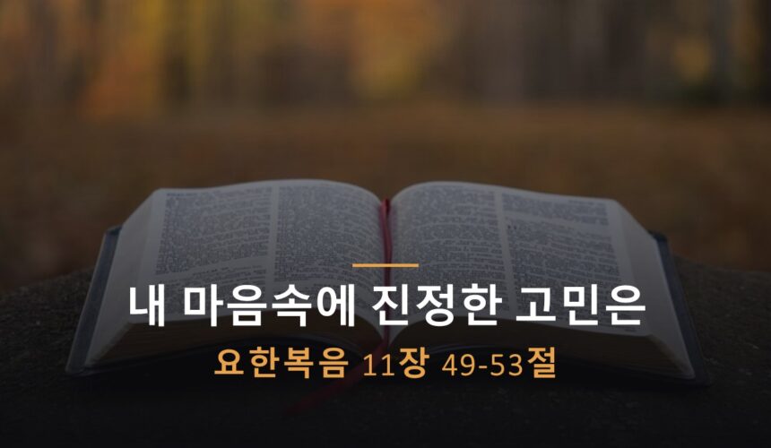 10-24-26 “내 마음속에 진정한 고민은” 요한복음 11:49-53